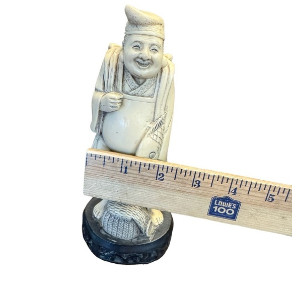 Great 19th Century Vintage Asian Fisherman Sculpture Figurine - Picture 13 of 14